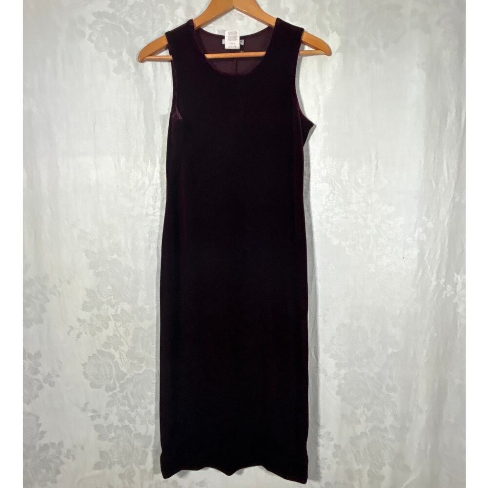 Vintage Velvet Maxi Dress Girls 16 Burgundy Witchy Goth